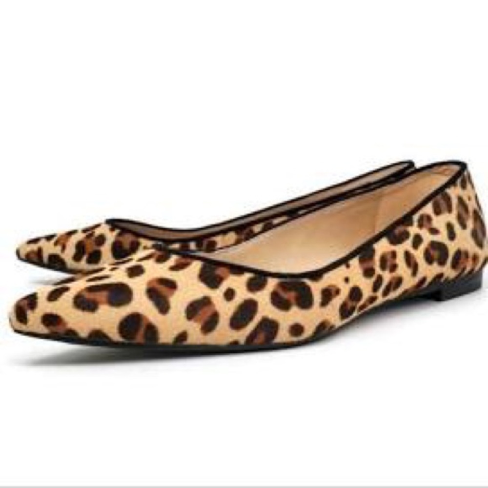 Marc Fisher Alanyz Cheetah Print Calf Hair Pointed Toe Flat Shoes Size 9.5